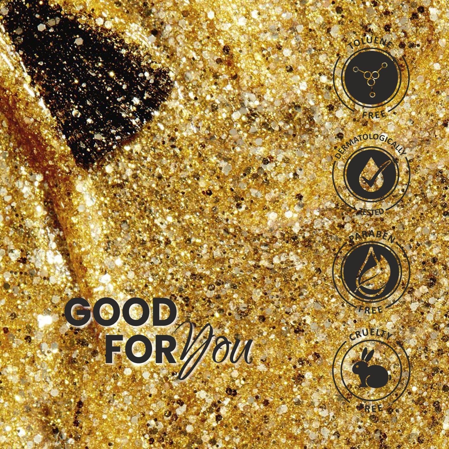 Premium Glitter Nail Polish - 221 Disco Gold