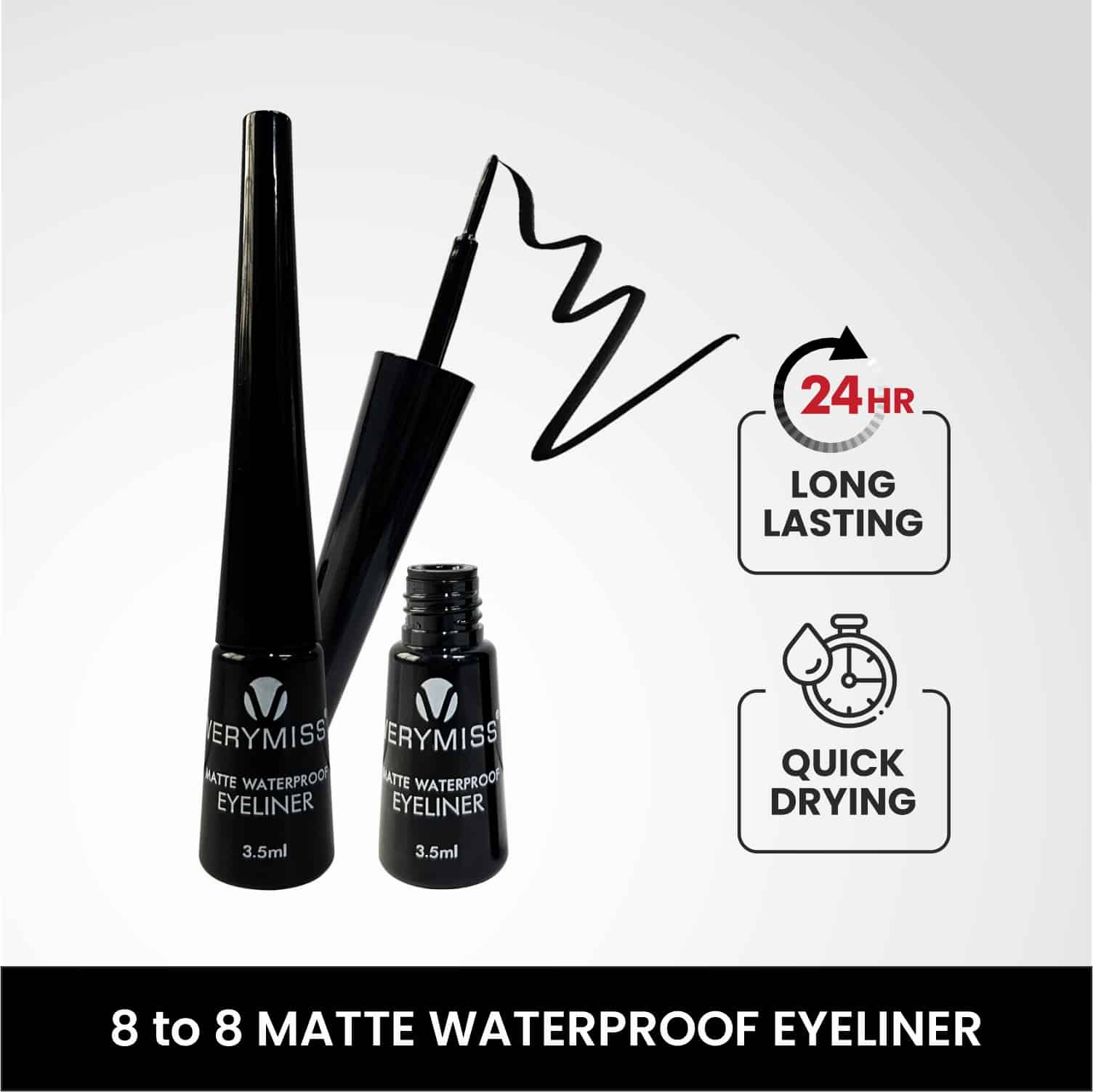 8 to 8 Matte Waterproof Eyeliner - 01 Black