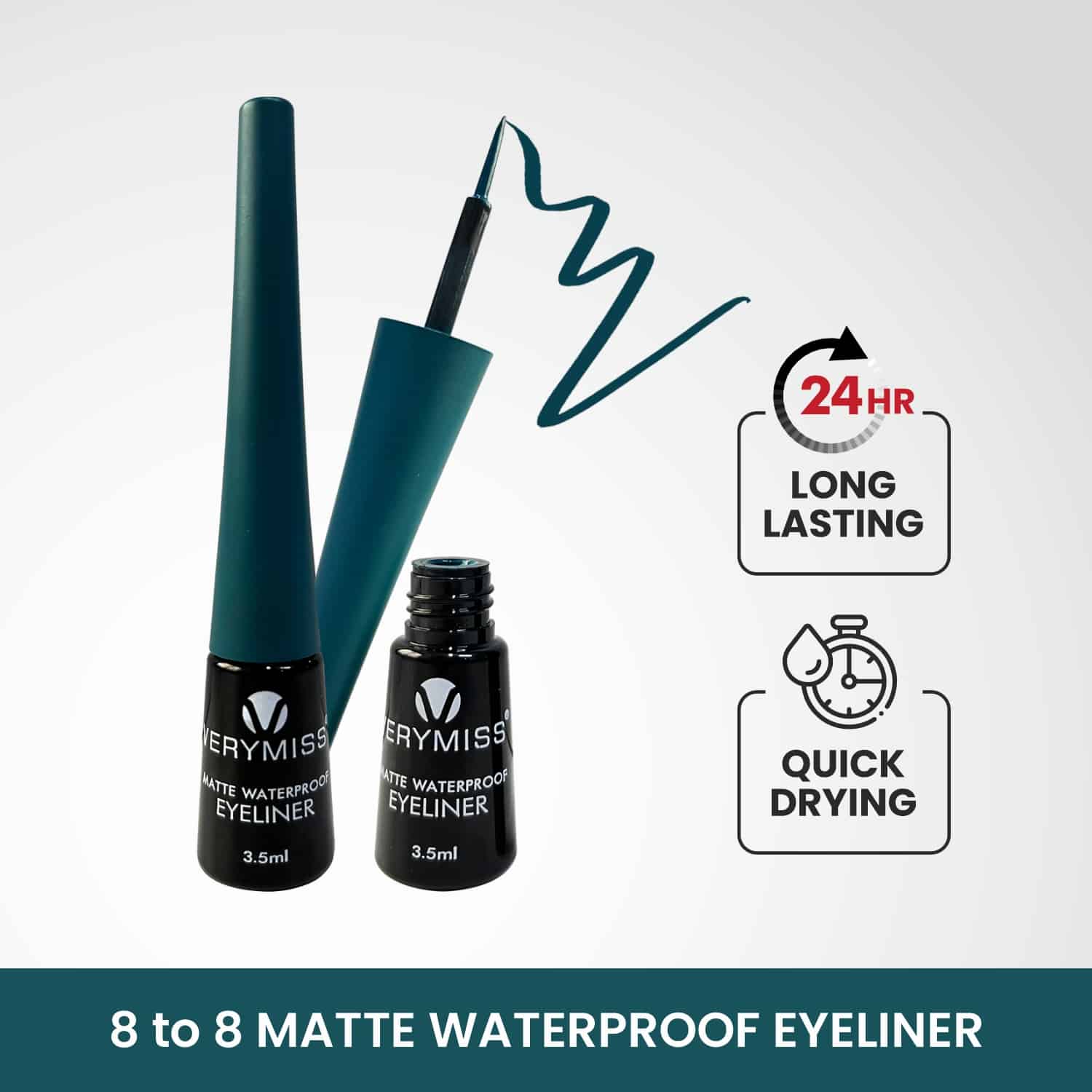 8 to 8 Matte Waterproof Eyeliner - 03 Teal