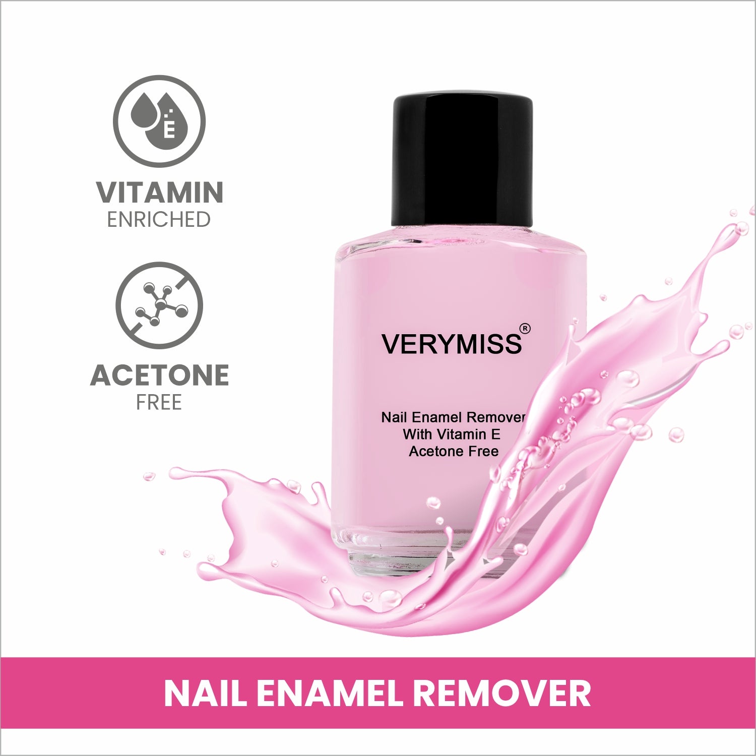 Nail Enamel Remover 30 ml - 01 Pink